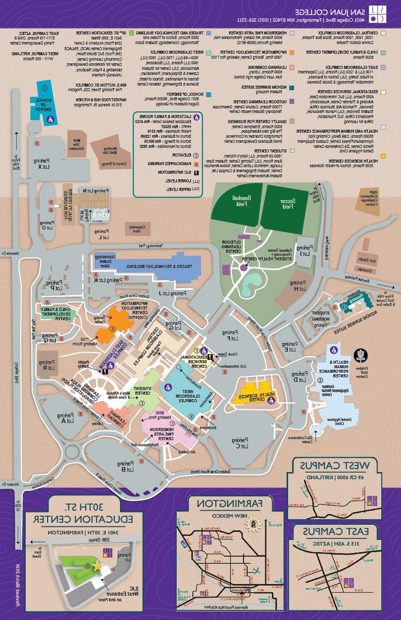 Campus Map.  If you need assistance with wayfinding please contact disability services at (505) 566-3643 or (505) 566-3271
