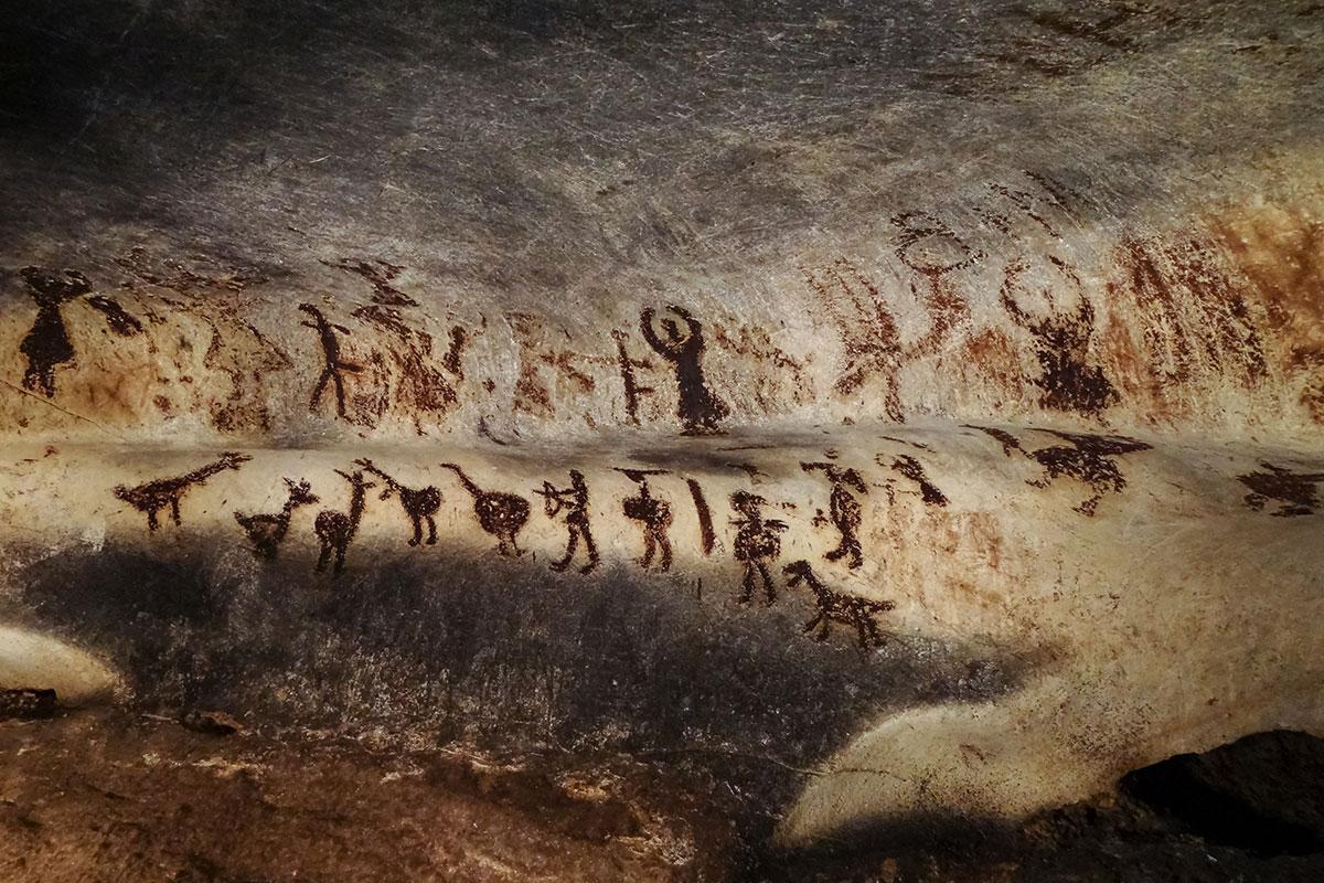 Petroglyphs inside cave
